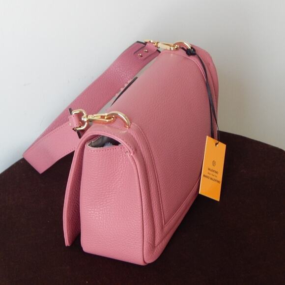 Valentino by Mario Valentino Alice Rock Pink Leather Flap Shoulder Bag NWT - Picture 9 of 16